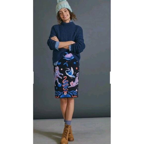 ANTHROPOLOGIE Super Nice Letters Julie Sweater Skirt Small...